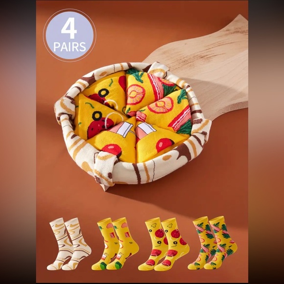 Socks, Men’s Funny Pizza Pattern Crew Socks, NEW, One Size, Packaged Like… - Picture 13 of 13